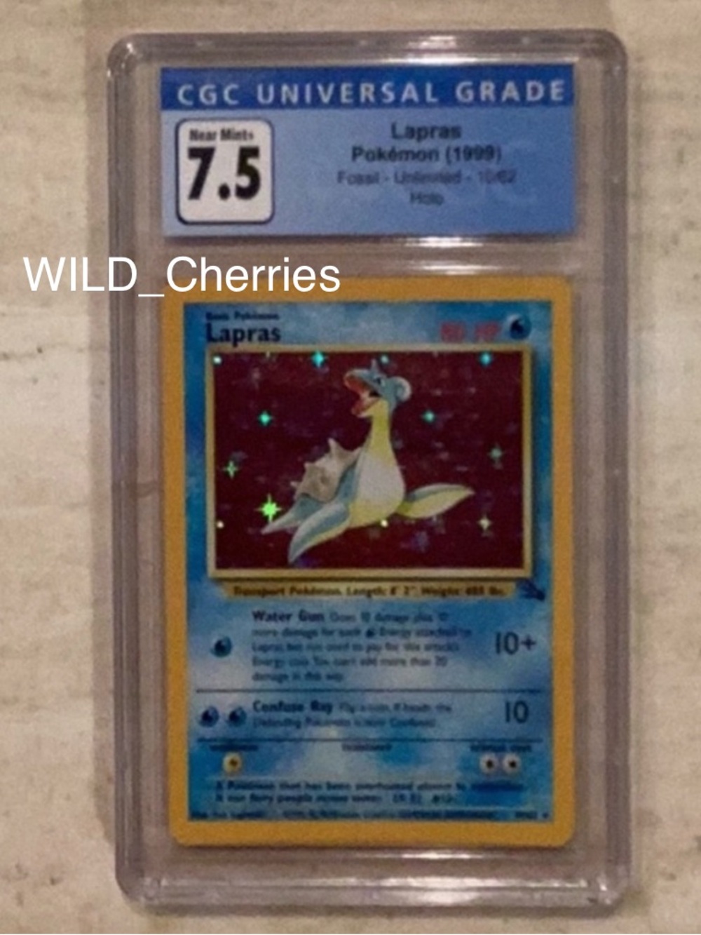 Pokemon Lapras 1999 Fossil 10/62 Holo CGC 7.5 TCG #10 Unlimited - Picture 5 of 5